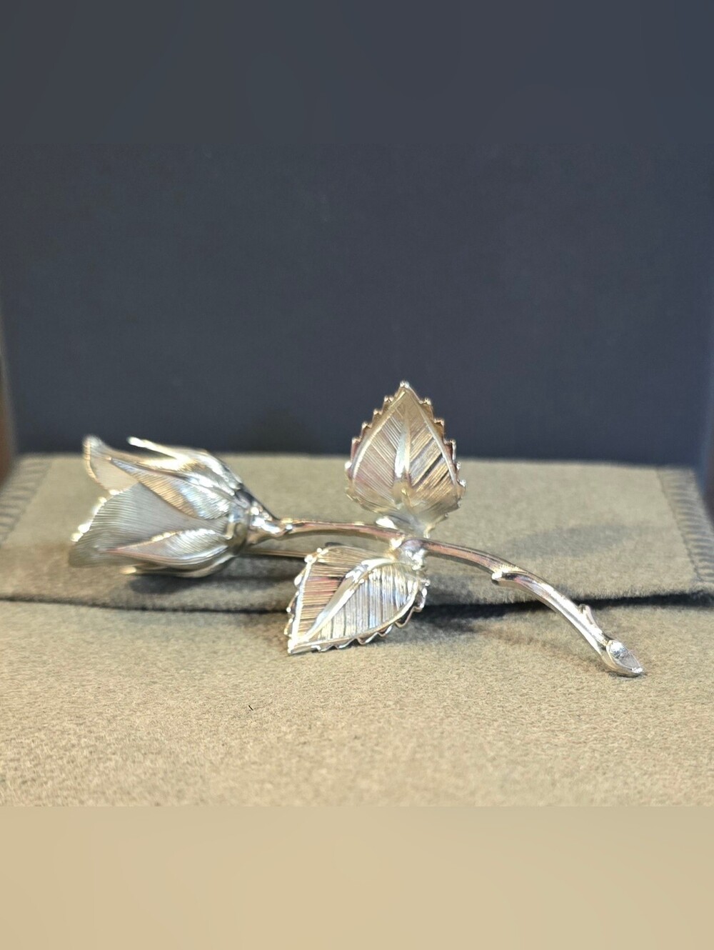 Vintage Giovanni Long-Stemmed Rosebud Brooch